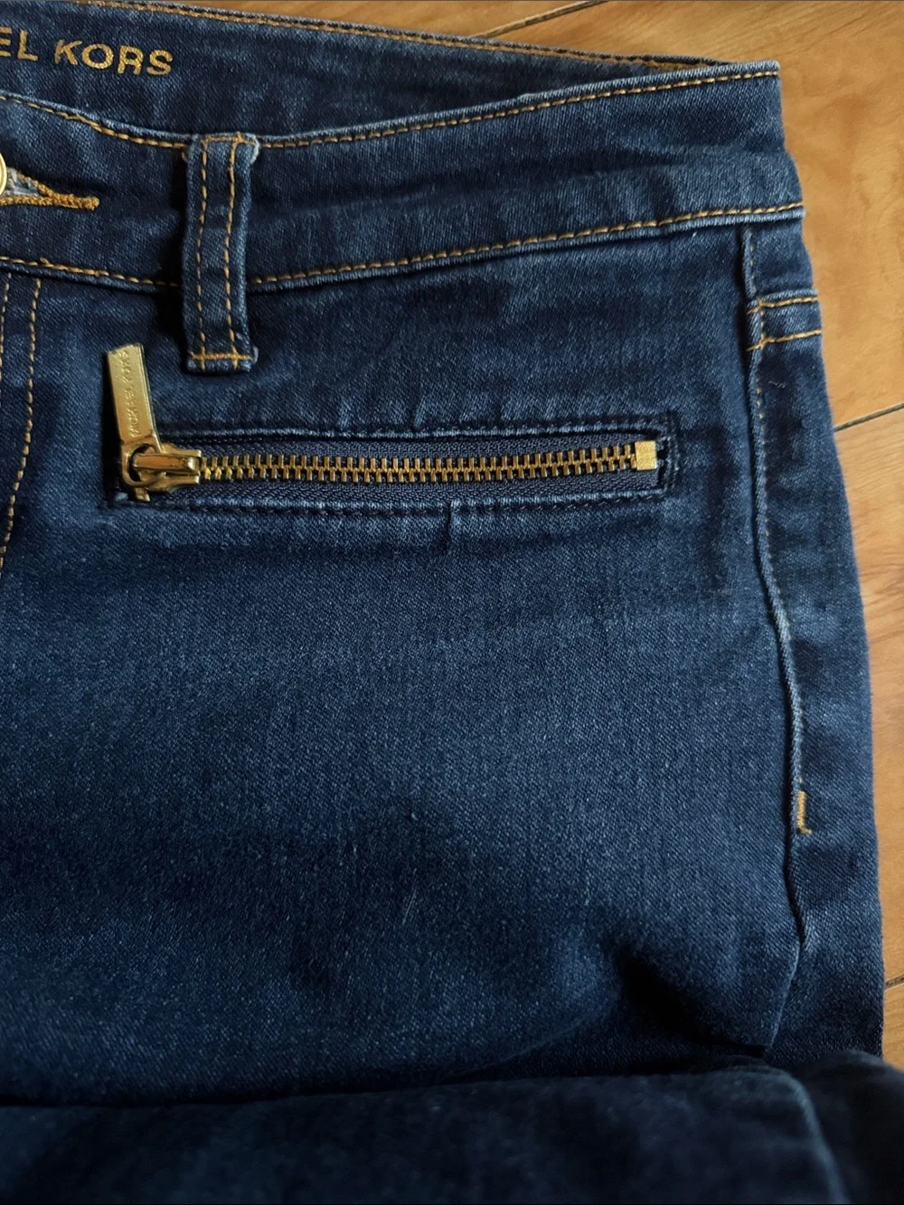 Michael Kors Navy Skinny Zip-Pocket Jeans